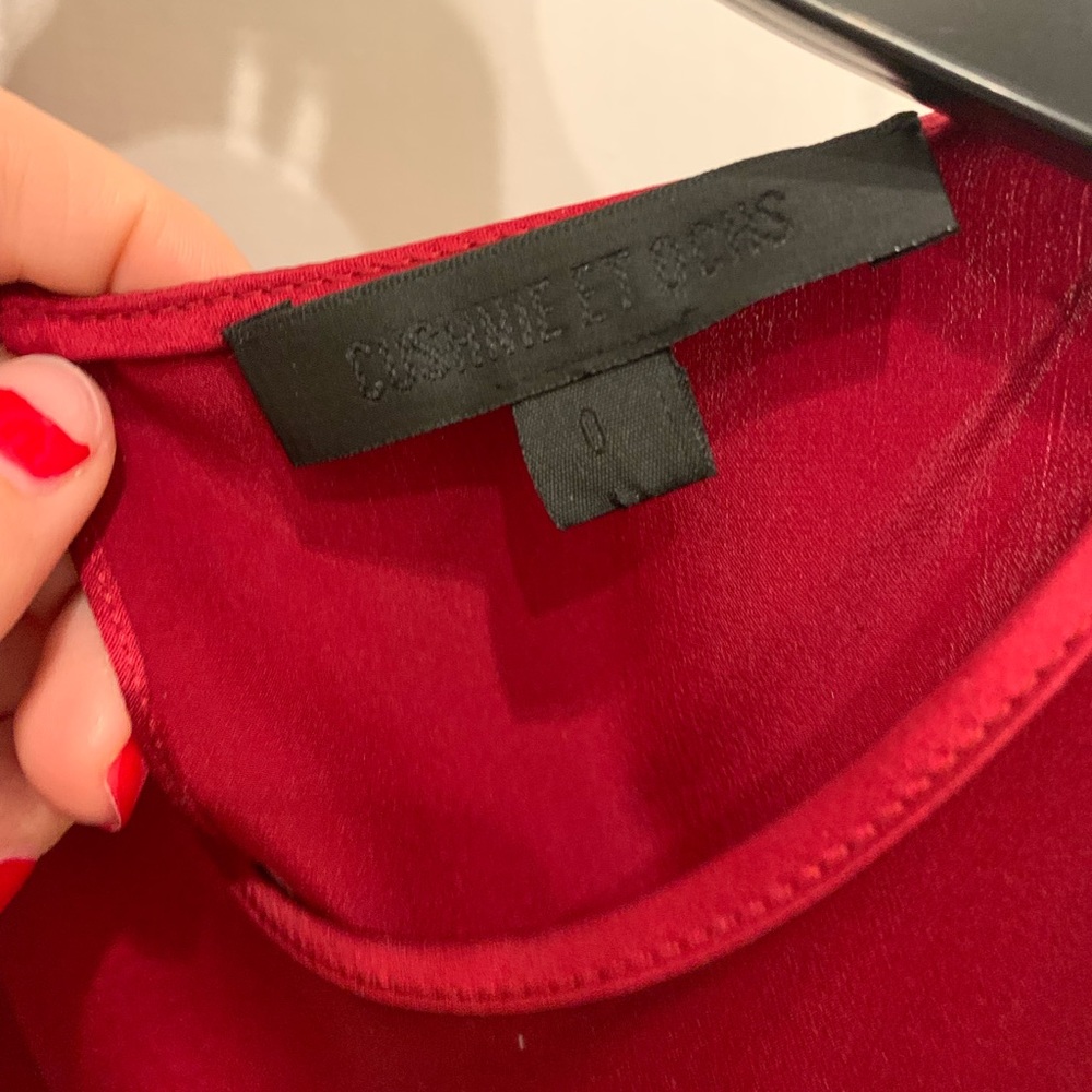 Cushnie Cold Shoulder Top In Ruby Red Size 0 - image 8